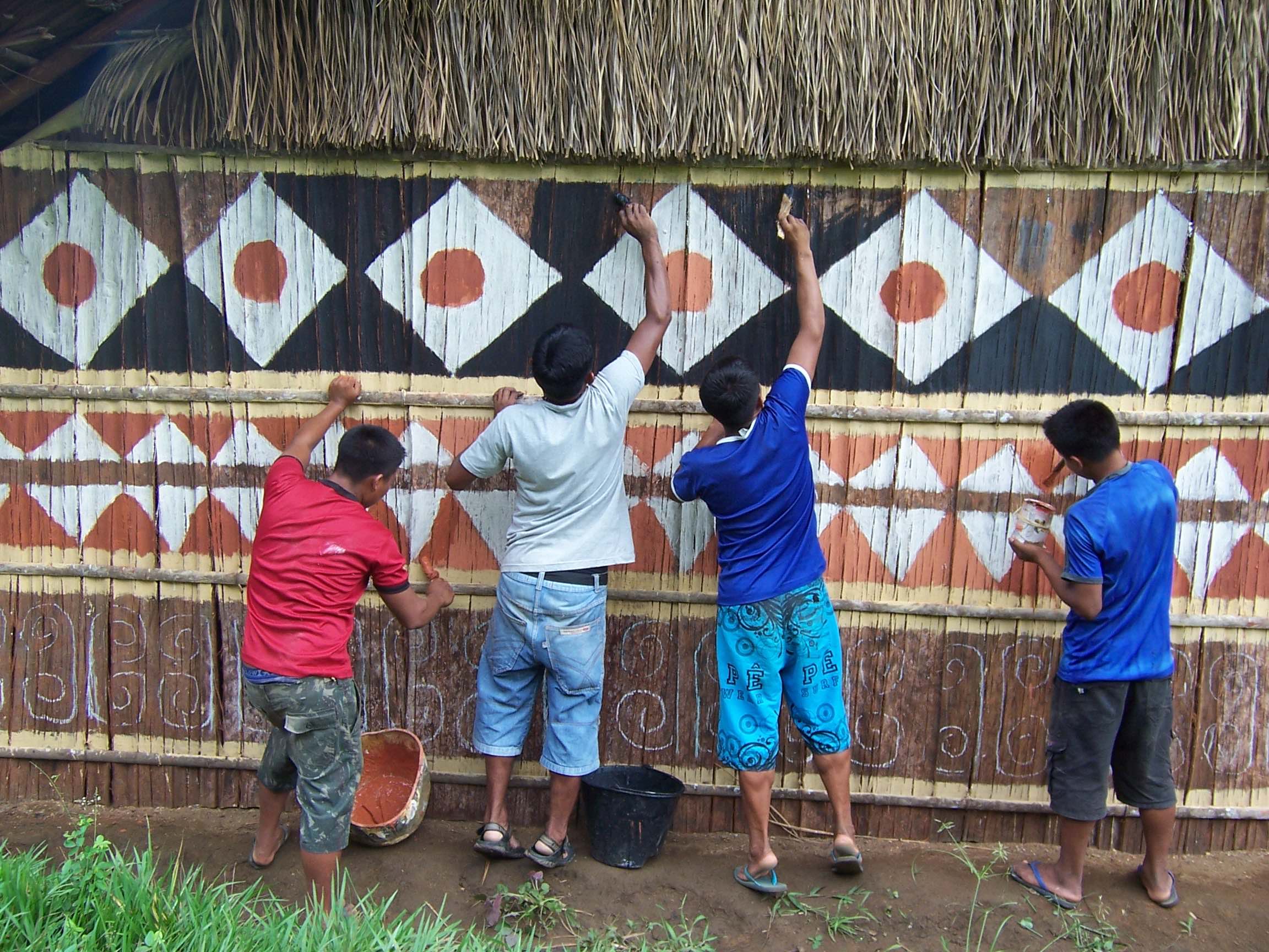 Painting the longhouse in 2009